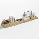 12 Inch Deep Floating Shelves Wall Mounted, Solid Wooden 48 Inch Floating Shelf, Live Edge Shelves with Invisible Brackets, Large Storage Display Shelf for Bathroom, Living Room, Kitchen