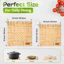 Natural Water Hyacinth Placemats, Handwoven Square Table Mats, Heat-Resistant Dining Set, 8x8, 10x10, 12x12 Inch Options (Set 2, 12 in Square)