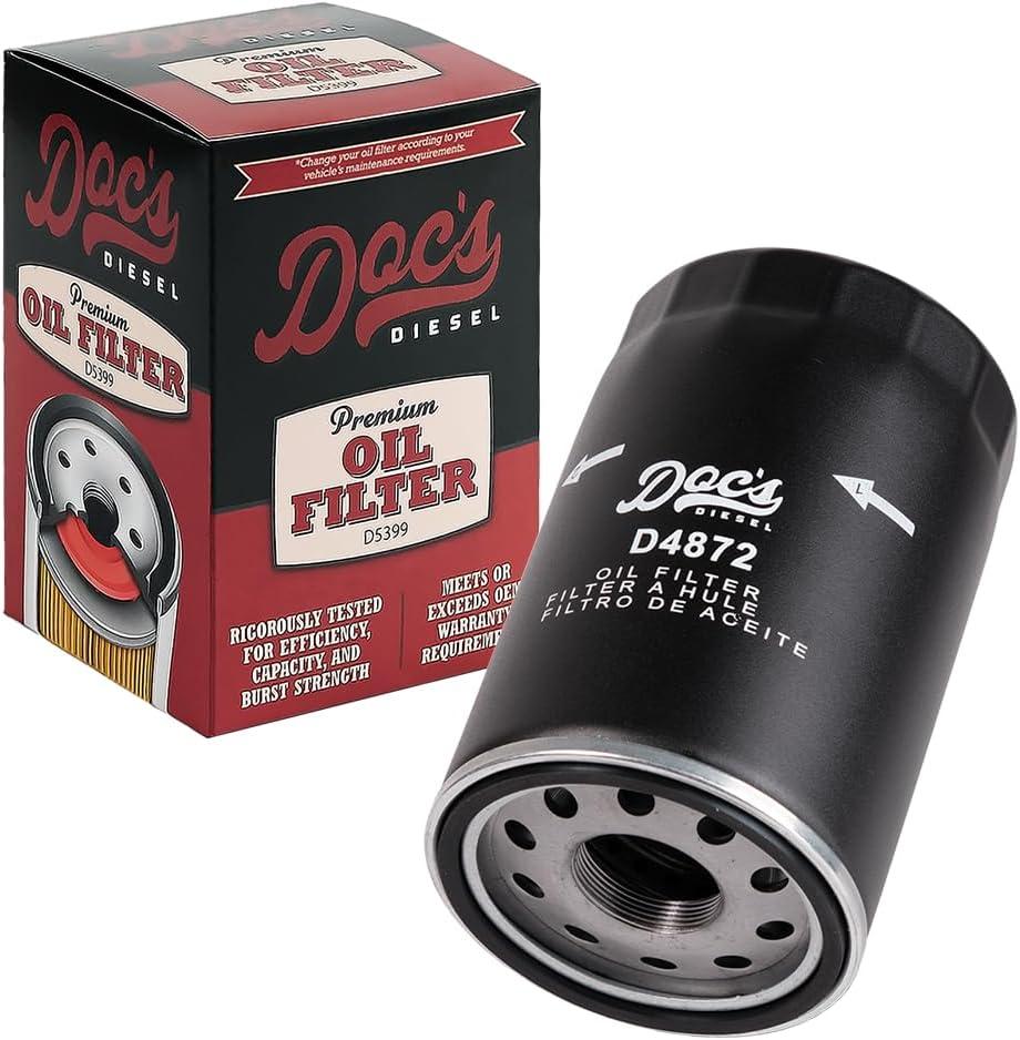 Doc's Diesel Oil Filter D4872 | Compatible with Ford 7.3L Powerstroke 1994-2003 | Replaces FL1995