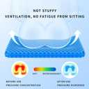 Ergonomic Gel Seat Cushion for Long Sitting, Tailbone and Coccyx Pain Relief, Office Chair Comfort, Wheelchair Pad, Chair Cushion for Back Support, Comfort Wheelchair Seat Cushions (Blue)