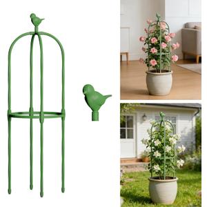 Garden Obelisk Trellis for Climbing Plants Outdoor, 2.5 FT Garden Trellis Plastic Coated Metal Plant Support for Indoor Outdoor, Tall Decorative Trellis for Roses, Flowers, Vines, Potted Plants