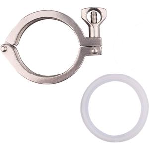 DERNORD Single Pin Heavy Duty Tri Clamp Stainless Steel 304 with Wing Nut for Ferrule TC with 1PC Silicone Gasket (2.5inch Tri Clamp+Silicone Gasket)