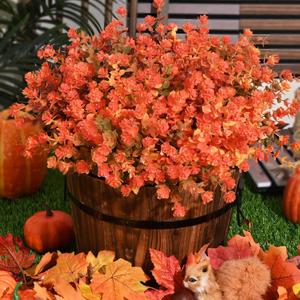 BLEUM CADE Fake Mums Fall Decor-18 Bundles Faux Mums for Outdoors, Artificial Fall Mums Flowers for Outdoor Planters Decoration, UV Resistant Autumn Plants No Fade Fake Fall Flowers for Outdoor Decor