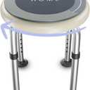 Swivel Shower Stool for Inside Shower  360 Rotating Bath Chair for Seniors, Adults & Elderly, Adjustable Height Shower Seat with Non-Slip Feet, Aluminum Frame, Safe Round Stool for Daily Use