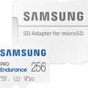 Samsung PRO Endurance 256GB MicroSDXC Memory Card with Adapter for Dash Cam, Body Cam, and Security Camera, Class 10, U3, V30 (MB-MJ256KA/AM)