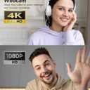Webcam 4K with Microphone & Privacy Cover for PC/Laptop, USB Computer Camera Plug & Play with Auto Light Correction for Video Calls, Live Streaming Gaming & Online Meetings