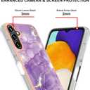 Slim Case for Samsung Galaxy A13 5G, Shiny IMD Marble Pattern Fashion Case for Girls,Camera Lens and Screen Protection Cover for Galaxy A13 5G,YBDD Purple