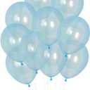 100pcs Crystal Pastel Clear Balloon, 12 inch Thick Transparent Party Latex Balloon for Wedding Birthday Baby Shower Party Decoration (Blue)