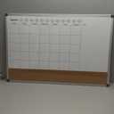 Amazon Basics 24" x 36" Monthly Whiteboard Calendar with Cork Board, Wall Mounted, Easy to Install, Silver Aluminum Frame