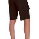 LIFOMO Women's Shorts 10'' Inseam Linen Hiking Cargo Shorts Summer Bermuda Drawstring Lightweight Casual Comfy with Pockets, Brown, L (Brown, L)