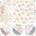 Floral Cloth Napkins 6 Patterns Washable Dinner Tea Party Napkins Reusable Plant Flowers Square Napkin Cotton Towel Decorative for Spring Wildflower Party(Pink Rose,12 Pcs)