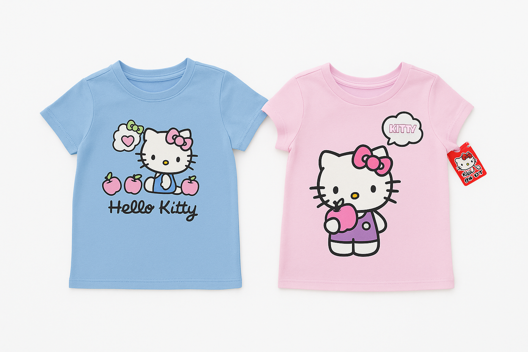 Hello Kitty Girls T-Shirt - Short Sleeve Graphic T Shirts for Girls (8-10)