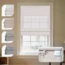 No Drill Cordless Roman Shades 29 Wx64 H Linen Beige Lightfiltering