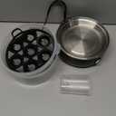 Elite Gourmet EGC1215B Easy Egg Cooker, Stainless-steel Heating Plate, Two-Tiered, 14-Egg Capacity, Soft, Medium, Hard-Boiled, Auto Shut-Off, Omelets, Poached Eggs, Measuring Cup, Piercing Pin, Black