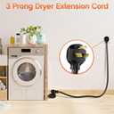 10 FT 3 Prong Dryer Extension Cord Outdoor Black, 30 AMP 10/3 Gauge Heavy Duty, NEMA 10-30P to 10-30R, Waterproof STW Jacket ETL Listed for Dryers & EV Charging