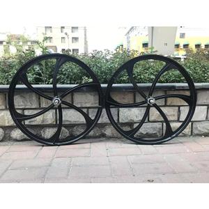26 inch Mag Wheel Set Rims Front & Rear 100x120mm for Single Speed Freewheel, 26" Magnesium Bike Wheels Rim (Black) Disc Brake for Beach Cruisers, MTB's Road Bicycle