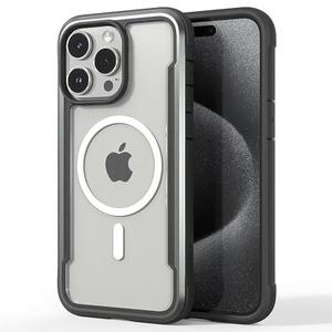 RAPTIC Shield Magnetic for iPhone 15 Pro Max Case, Compatible with MagSafe, Shockproof Protective Clear Case, Military Grade 10ft Drop Tested, Durable Aluminum Frame, 6.7 inch, Black - Tamaño For iPhone 15 Pro Max 6.7 - Color Black/Grey