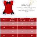 Haysandy 4 Pcs Christmas Santa Costume Women Girls Claus Costume Women Santa Suit Fancy Dress Hat for Xmas Outfits (Red, L)