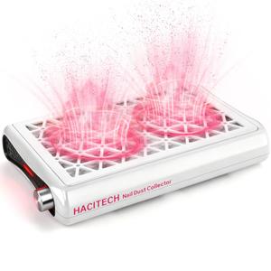 Nail Dust Collector | 1600PA Strong Suction, 10-Level Adjustable Speed, 30 Filter Paper Included | Salon & Home Dust Collector Nail Tech