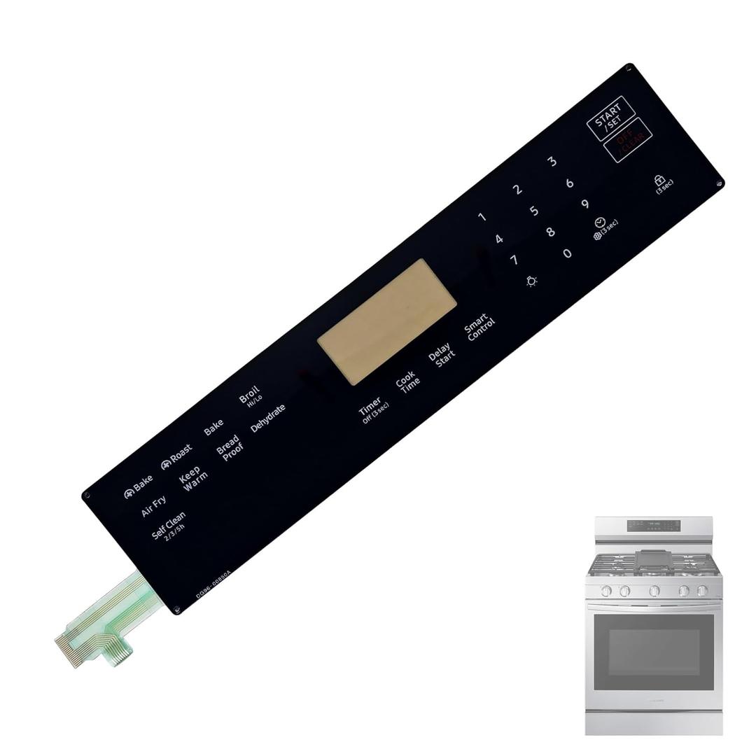 DG96-00850B Range Membrane Switch Touchpad Control Panel Compatible with Samsung Gas Ranges Ovens,Fit Models NX60A6511SS/AA-01,NX60A6511SS/AA-00,NX60A6511SG/AA-00,NX60A6511SB/AA-00