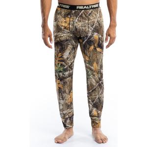 Realtree Men's Polyester Performance Baselayer Thermal Underwear Long Johns Bottom (Medium, Realtree Edge Camo)