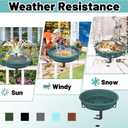 Bird Baths for Outdoors, Rustproof Metal Clamp Birdbaths & Birdfeeder with Detachable Plastic Basin, Outdoor Bird Feeding & Watering Station for Wild Birds Garden Patio Balcony (Green)