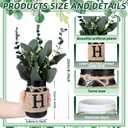 4 Pcs Christmas Decor for Home Christmas Artificial Eucalyptus Mason Jar Centerpiece for Table with Artificial Floral Arrangement Tiered Tray Decor for Winter Office Farmhouse Kitchen Table Home