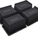 ANNKUT Bed Risers 4 Inch Heavy Duty,Oversized Couch Risers, Extra Wide Furniture Risers for Sofa Table Desk Headboard Chair Lifting,Rectangle Risering Blocks Support 6000 lbs(4 Pack Black)