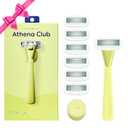 Athena Club Women's Razor Shave Kit, 1 Matchpoint Razor Handle + 6 Blade Refills