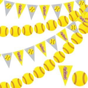 Tinlade 4 Pieces Softball Party Decorations Softball Party Banners Bunting Hanging Banners Paper Garlands Favors for Sports Theme Birthday (Bright Style) Tinlade 4 Pieces Softball Party Decorations Softball Party Banners Bunting Hanging Banners Paper Garlands Favors for Sports Theme Birthday (Bright Style)