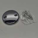 2-Hole Bathtub Overflow Cover Plate with Adapter, Brushed Nickel, Installation Hardware Included (Chrome)