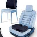 QUTOOL Orthopedic Seat Cushion and Lumbar Support Pillow for Office Chair & Car, Memory Foam with Washable Cover Ergonomic Desk Chair Cushion for Tailbone, Lower Back Pain, Sciatica Relief