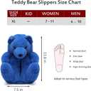 Fuzzy Women's Teddy Bear Slippers,Cozy Women Indoor House Shoes,Cute Bedroom Slippers for Women Men Birthday Christmas Valentine's Gift Ideas (Blue)