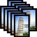 SESEAT 8x12 Picture Frame Set of 10, Display Pictures 8x12 Prints Without Mat, Wall Mounting, Black