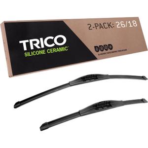 TRICO Silicone Ceramic (90-2618) 26 & 18 Inch Pack of 2 Automotive Replacement Windshield Wiper Blades For my Car, Ceramic Coated Silicone Super Premium Beam Blade for Select Vehicle Models