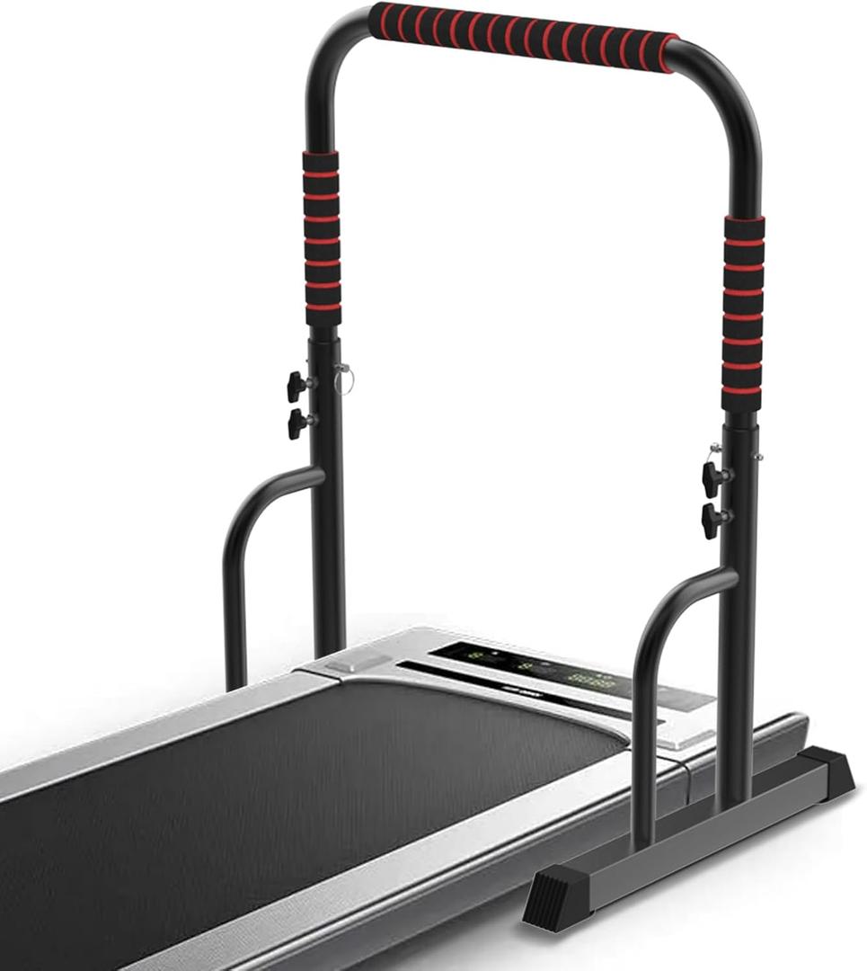 Adjustable Walking Pad Handle only, 19.7 inch Wide, 46 inch Max Height, Black/Red 