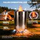 9.2 inch Smokeless Fire Pit, Smokeless Stove for Camping, Outdoor and Patio, Fueled by Wood Pellets or Firewood，Sliver