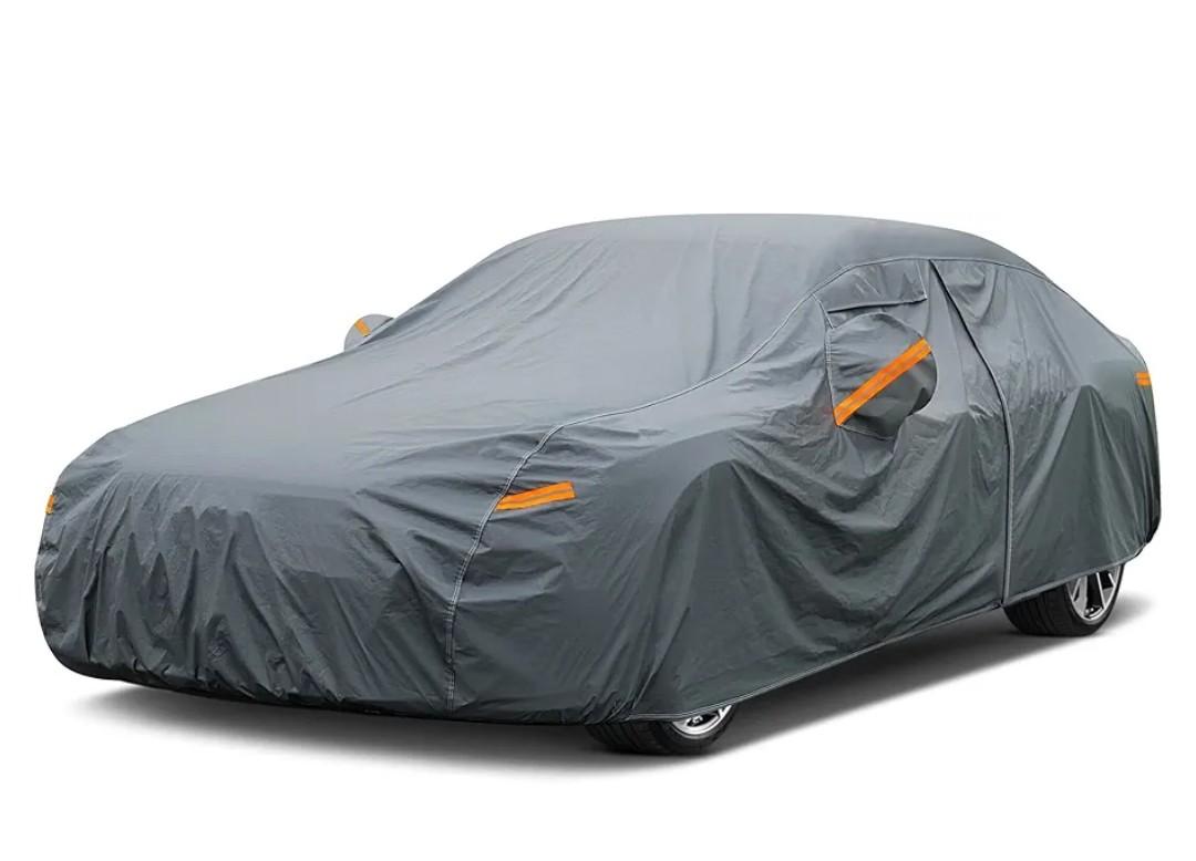 16 Layers Car Cover Waterproof All Weather, Heavy Duty Outdoor Car Cover Universal Fit Sedan Toyota Camry, Tesla Model 3, Honda Accord, Nissan Altima, Kia K5/Stinger, Hyundai Sonata