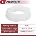 1 Pcs for Air and Water Silicone Vacuum Tubing Hose High Temperature Automotive Vacuum Line 20FT 5/16" 8mm ID 2mm Thickness Clear Silicone