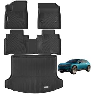BACHENG TPE Floor Mats for 2024 Honda Prologue and 2024 Chevy Chevrolet Blazer EV Car Accessories 2 Rows Black Durable and Well Fitting Car Mats Rug Accessories for Vehicle Protection