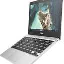 ASUS Chromebook CX1, 11.6" HD NanoEdge Display, Intel Celeron N3350 Processor, 32GB eMMC, 4GB RAM, Chrome OS, Transparent Silver, CX1100CNA-AS42
