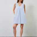 Women Summer Sleeveless Babydoll Mini Dress Scoop Neck Loose Fit Tank Dresses Party Ruched Short Dress witn Pockets Blue (Blue, M)