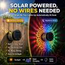 4pc Mosaic Solar Lights Decorative Balcony Disk Garden Mandala Solar Mandala Lights Outdoor Wall Metal Magical Holographic Rainbow Patio Lights Solar Powered 2026 New Projection Seven-Color Changing