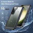 SPIDERCASE Designed for Samsung Galaxy S23 Case Waterproof,Built-in Screen & Camera Lens Protector[IP68 Underwater][Military Grade Shockproof] Full Body Protection Phone Case, Black/Clear
