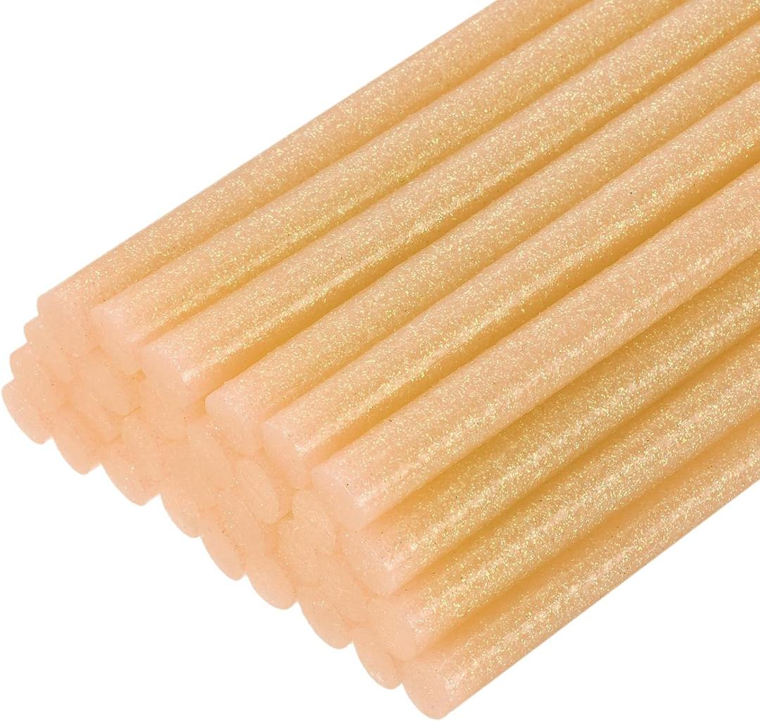 uxcell 30pcs Full Size Hot Glue Gun Sticks 8-inch x 0.43-inch High Sticky Large Hot Glue Sticks for Glue Gun, Glitter Orange
