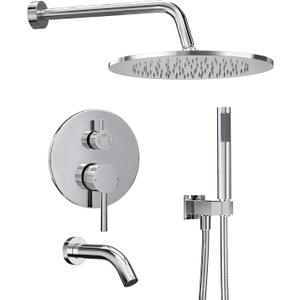 Gabrylly Shower System, 10" Bathtub Shower Faucets Set, Chrome