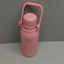 Insulated Water Bottle with Handle and Strap,Vacuum Travel Tumbler with Cup Lid,Thermo Coffee Cup for Hot Cold Drinks 40 OZ,Pink