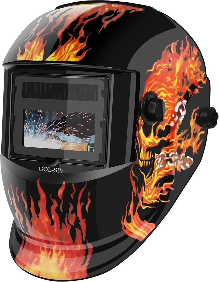 Welding Helmet Auto Darkening - True Color Wide View Welding Shield - 0.1ms Response Time- Optical Grade 1/1/1/1 - Adjustable Wide Shade for SMAW, MIG, TIG, GTAW-Lightweight for Extended Wear