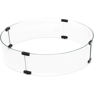 Hiland AWS-RND22 Fire Pit Glass 22" Wind Screen, Small, Clear