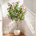 4FT Artificial Bougainvillea Tree Artificial Tree Tall Potted Fake Bougainvillea Trees for Outdoor Indoor Lifelike Potted Faux Plants with Wood Trunk and Flowers Office Wedding Home Decor (Pink)
